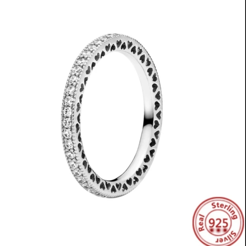 Sterling silver diamond ring